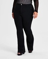 Bar Iii Womens Flare Leg Ponte Knit Pants Pxxs 4x Created For Macys