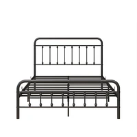 Full Metal Platform Bed Frame With Headboard Strong Slat Support No Box Spring Needed