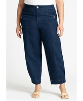 Eloquii Women's Patch Pocket Denim Trouser