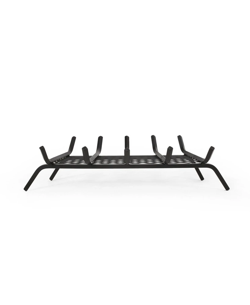 Streamdale Furniture Darcy Matte Black Iron Log Holder for Fireplace