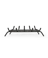 Streamdale Furniture Darcy Matte Black Iron Log Holder for Fireplace