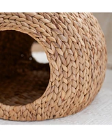 Simplie Fun Water Hyacinth Cat Bed Cave A Luxurious, Retreat