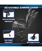 Streamdale Furniture Ergonomic Gaming Throne S-Curve Back, Flipable Arms, Reclining Comfort, Durable Design