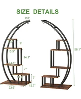 gaomon Metal Plant Stand Indoor 5 Tier Half Moon Shape Ladder Display Rack