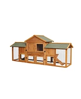 Streamdale Furniture Extra Large Bunny Cage with 2 Runs and Waterproof Roof - Bean