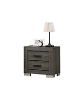 Simplie Fun 2 Drawers Wood Nightstand With Handles