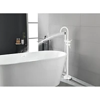 Streamdale Furniture Brushed Nickel Freestanding Tub Filler with Handheld Shower