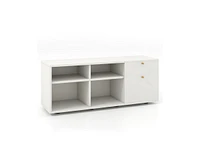 Slickblue Storage Cabinet Tv Console Cabinet with 2 Drawers and 4 Cubes for Entryway-White