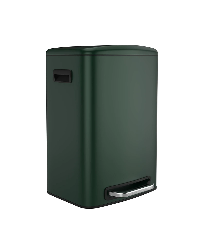 Streamdale Furniture 13 Gallon Stainless Steel Trash Can with 30Ge Bags - Green