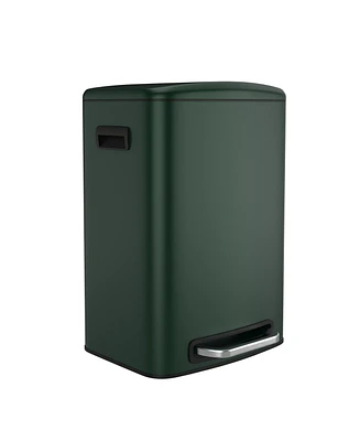 Simplie Fun 13 Gallon Stainless Steel Trash Can with 30Ge Bags - Green