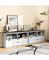 Slickblue Kids Toy Storage Organizer with Blackboard Top-4-Drawer
