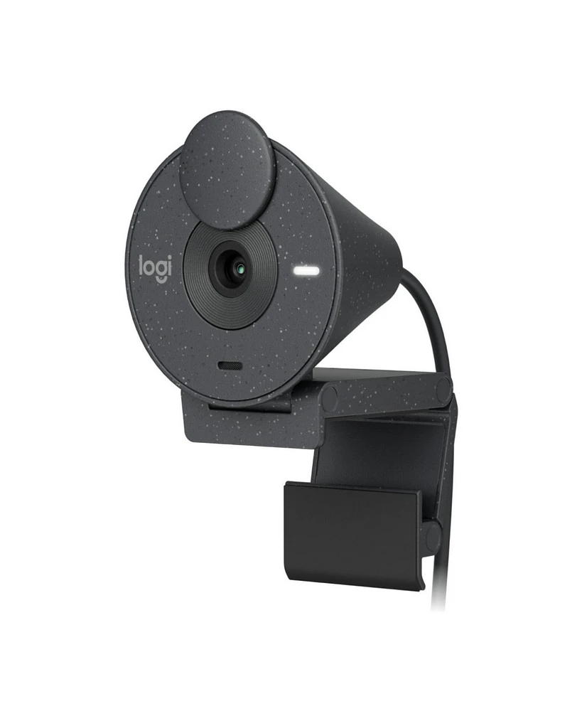 Logitech Brio 300 Graphite Noise-Reducing Mic and 1080P Webcam with Shutter