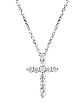 Diamond Cross Pendant Necklace (1 ct. t.w.) in 14k White Gold