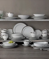 Austin Platinum 50-Piece Dinnerware Set, Service for 8