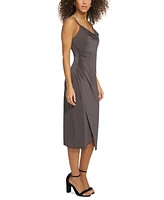 Siena Women's Cowlneck Sleeveless Bodycon Slip Dress