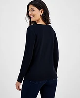 Holiday Lane Women's Hanukkah Fun long-Sleeve Tee, Created for Macy's