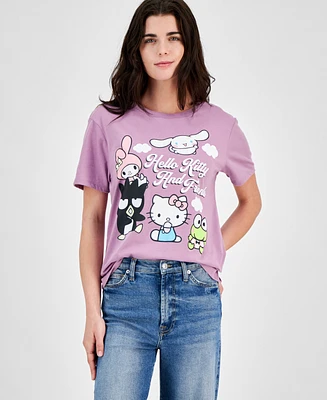 Love Tribe Juniors' Hello Kitty & Friends Crewneck Short-Sleeve Tee