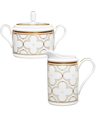 Noritake Trefolio Gold Sugar Creamer Set