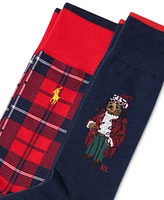 Polo Ralph Lauren Men's 2-Pk. Arctic Holiday Bear Slack Socks