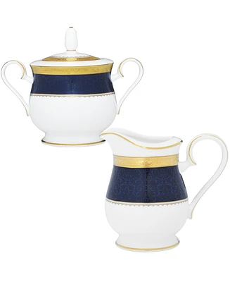 Noritake Odessa Cobalt Gold Sugar Creamer Set