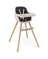 Costway Toddler 3 1 Convertible Wooden High Chair Feeding with Cushion