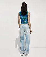 Mango Women's Turned-Up Straight Jeans