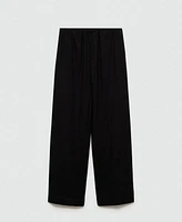 Mango Women's 100% Linen Straight Pants