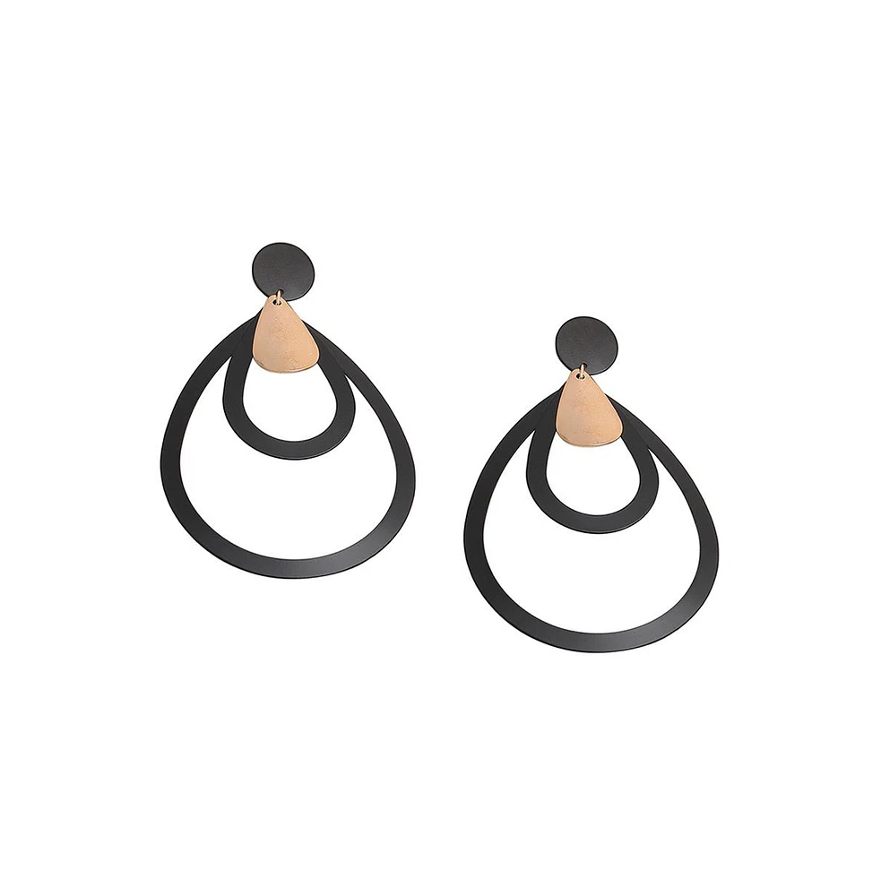 Sohi Women's Contrast Drop Earrings