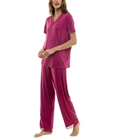 Roudelain Women's 2-Pc. Lace-Trim Pointelle Pajamas Set