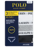 Polo Ralph Lauren Big Girls Bikini Briefs, Pack of 3