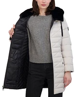 Nautica Women's Faux-Fur-Trim Hooded Packable Puffer Coat