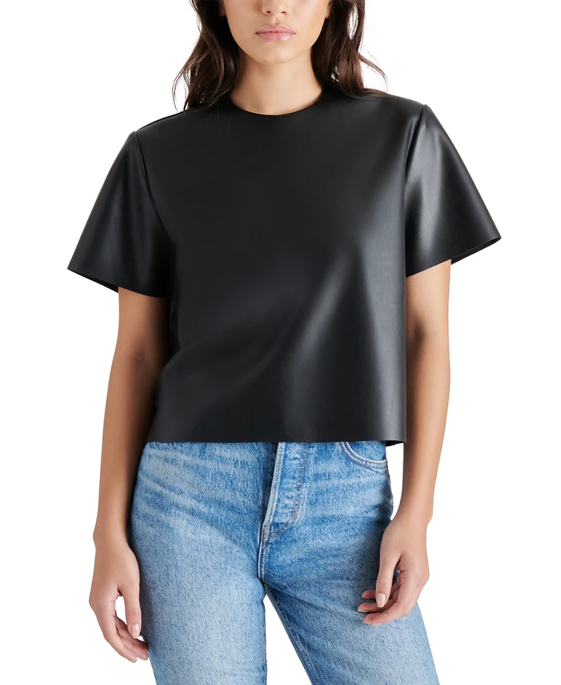 Steve Madden Women's Ezra Faux-Leather Top