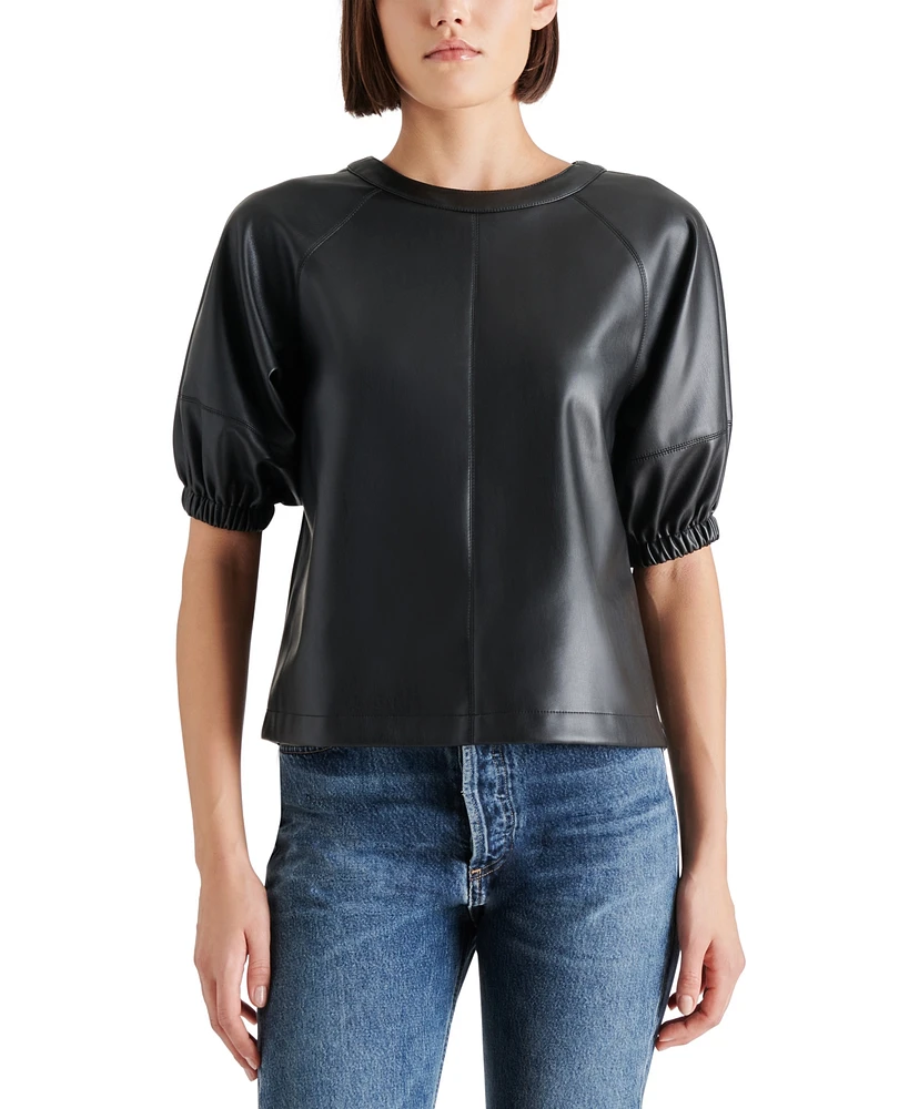 Steve Madden Women's Reilly Faux-Leather Top