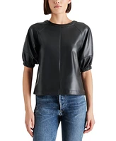 Steve Madden Women's Reilly Faux-Leather Top