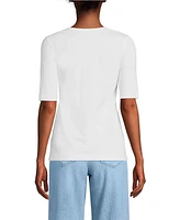 Lands' End Women's Supima Cotton Henley T-Shirt