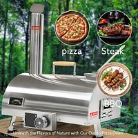 12" Portable Rotatable Wood Fired Pizza Oven