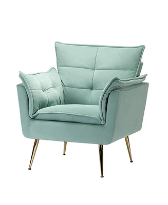 Velvet Accent Chair with Gold Legs for Living Room Bedroom