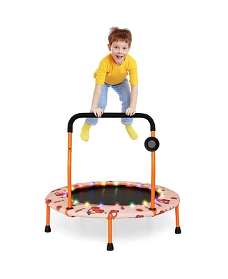 Slickblue 36 Inch Mini Trampoline with Colorful Led Lights and Bluetooth Speaker