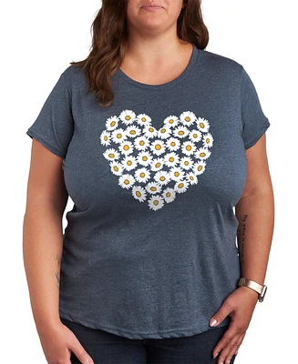 Hybrid Apparel Daisy Heart Plus Graphic T-Shirt