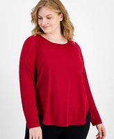 Id Ideology Plus Size Essentials Long Sleeve T-Shirt, Created for Macy's