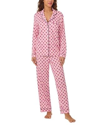 Cuddl Duds Women's 2-Pc. Printed Long-Sleeve Pajamas Set