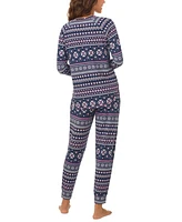 Cuddl Duds Women's 2-Pc. Printed Jogger Pajamas Set