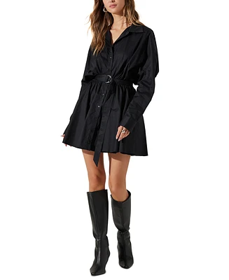 Astr the Label Women's Winca Waist-Belt Shirt Dress