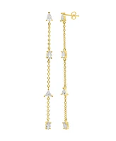 Adornia Gold Mixed Faux Stones Sweeper Earrings