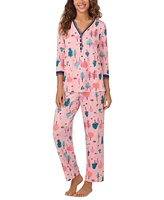 Cuddl Duds Women's 2-Pc. Printed 3/4-Sleeve Pajamas Set