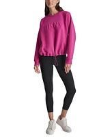Dkny Sport Women's Varsity Puffed Logo Drawcord Sweatshirt