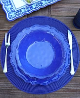 Certified International Blue Indigo Crackle Set of 4 All Purpose Bowl 8.5" x 2", Service For 4