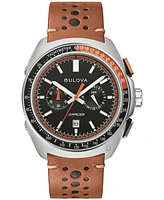 Bulova Men's Chronograph Racer Leather Strap Watch 42mm