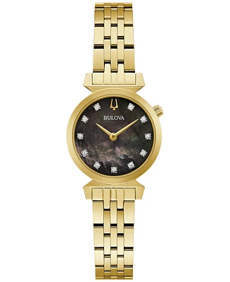 Bulova Women's Regatta Diamond Accent Gold-Tone Stainless Steel Bracelet Watch 24mm