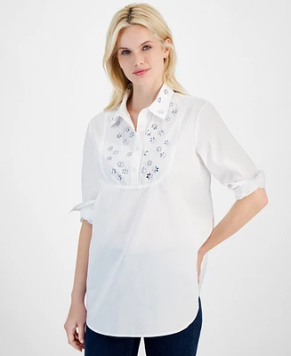 Tommy Hilfiger Women's Cotton Embellished Shirt